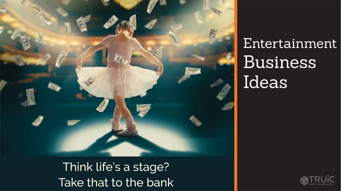 a girl in a tutu dancing with money falling from her head