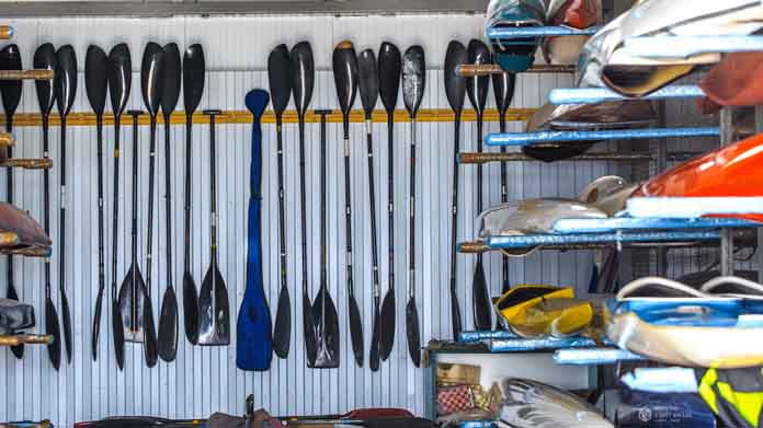 Canoes and Kayaks in a Canoe and Kayak Rental
