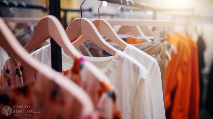 Clothing hanging in a Clothing Boutique