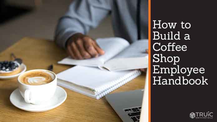 a coffee shop owner building out the employee handbook