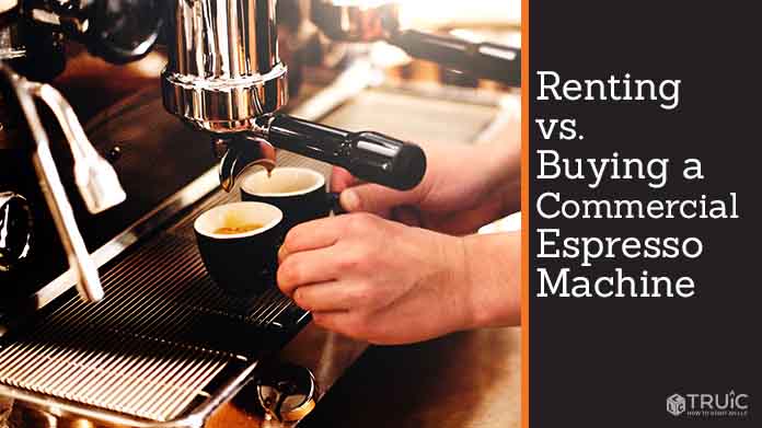 Barista using a commercial espresso machine