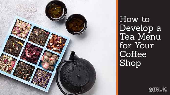 variety of teas on a tea menu at a coffee shop