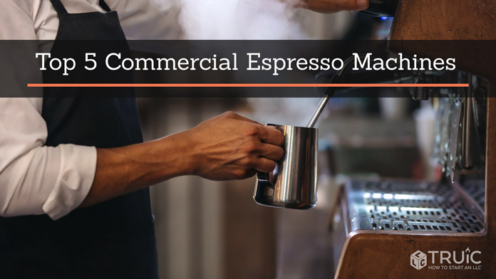 barista using a commercial espresso machine